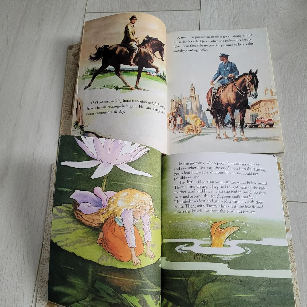 Vintage Retro Horses and Thumbelina  Little Golden Book Hardcover - Picture 3 of 4